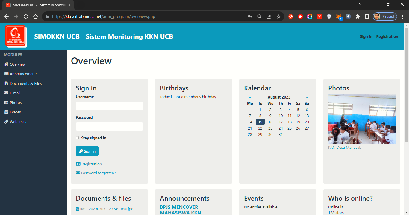 SIMOKKN UCB – Sistem Monitoring KKN UCB​